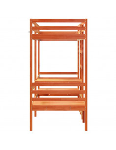 Giroletto Soppalco Scrivania e Sedie Marrone Cera 75x190cm Pino