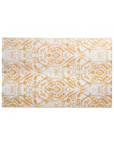 Tappeto da Esterni Arancione e Bianco 190x290 cm in PP