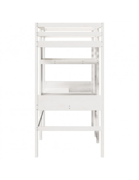 Giroletto Soppalco senza Materasso Bianco 75x190cm Legno Pino