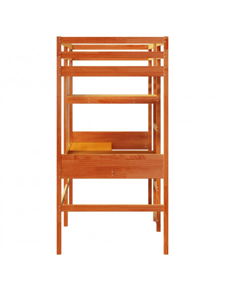 Giroletto Soppalco senza Materasso Marrone Cera 90x190cm Pino