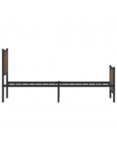 Giroletto Testiera e Pediera Metallo Rovere Marrone 107x203 cm