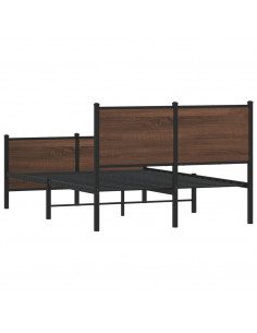 Giroletto Testiera e Pediera Metallo Rovere Marrone 120x190 cm