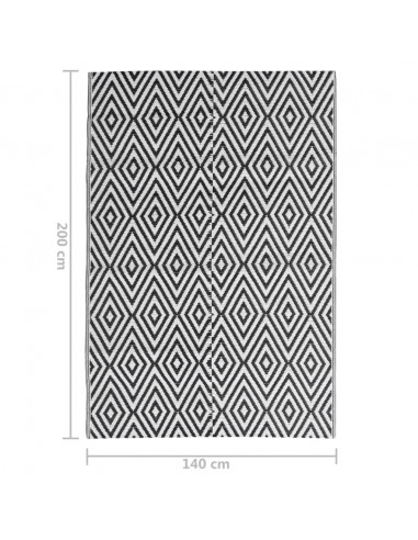 Tappeto da Esterni Nero 140x200 cm in PP
