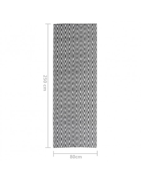 Tappeto per Esterno Nero 80x250 cm in PP