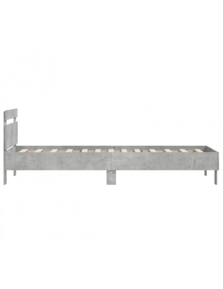 Giroletto Testiera Grigio Cemento 100x200 cm Legno Multistrato