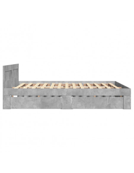 Giroletto Testiera Grigio Cemento 120x190 cm Legno Multistrato