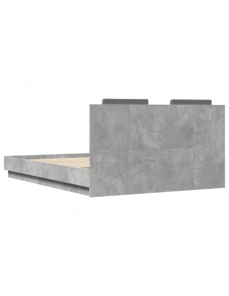 Giroletto Testiera Grigio Cemento 120x200 cm Legno Multistrato