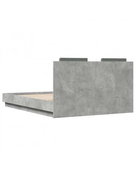 Giroletto Testiera Grigio Cemento 135x190 cm Legno Multistrato