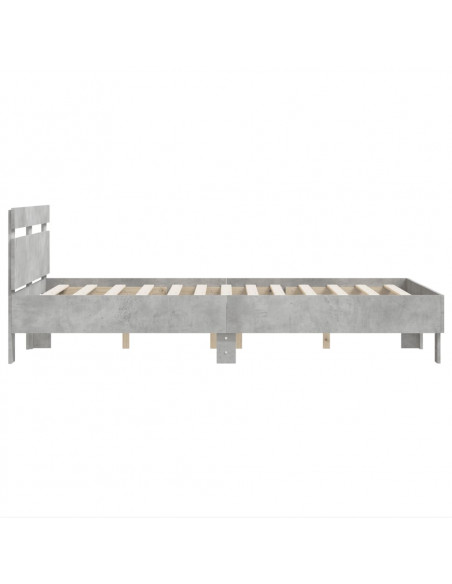 Giroletto Testiera Grigio Cemento 135x190 cm Legno Multistrato