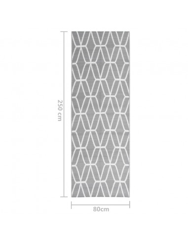 Tappeto per Esterni Grigio 80x250 cm in PP