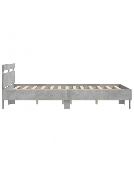 Giroletto Testiera Grigio Cemento 140x190 cm Legno Multistrato