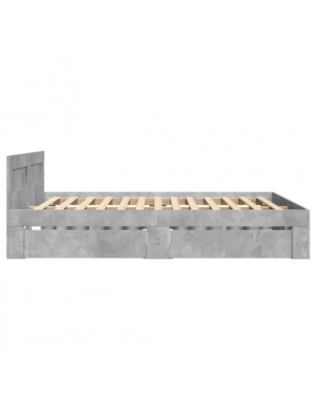Giroletto Testiera Grigio Cemento 140x190 cm Legno Multistrato