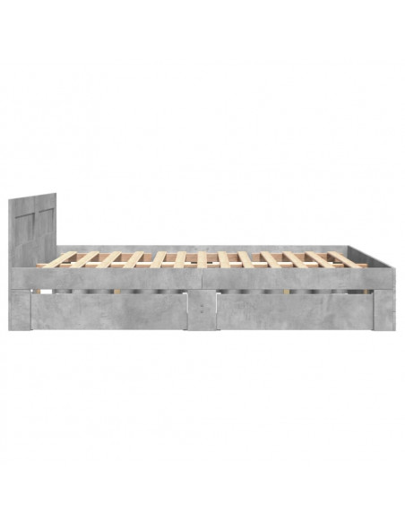 Giroletto Testiera Grigio Cemento 140x200 cm Legno Multistrato
