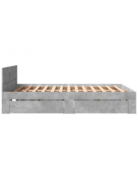 Giroletto Testiera Grigio Cemento 150x200 cm Legno Multistrato