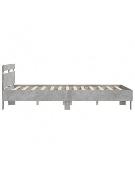 Giroletto Testiera Grigio Cemento 150x200 cm Legno Multistrato
