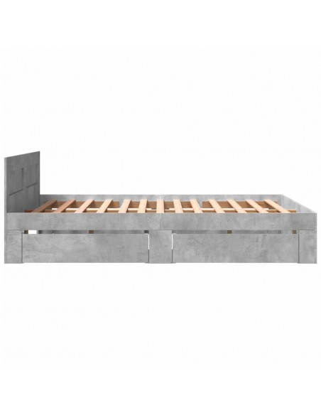 Giroletto Testiera Grigio Cemento 160x200 cm Legno Multistrato