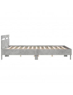 Giroletto Testiera Grigio Cemento 160x200 cm Legno Multistrato