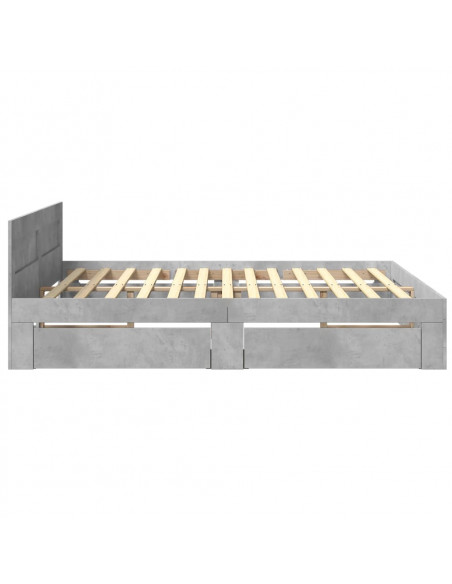 Giroletto Testiera Grigio Cemento 180x200 cm Legno Multistrato