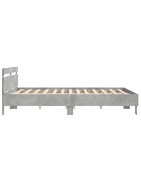 Giroletto Testiera Grigio Cemento 180x200 cm Legno Multistrato