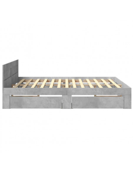 Giroletto Testiera Grigio Cemento 200x200 cm Legno Multistrato