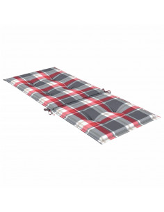 Cuscini per Sedie 4 pz Rossi a Quadri 120x50x3 cm in Tessuto