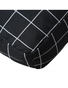 Cuscini per Pallet 2 pz Neri Motivo a Quadri Tessuto
