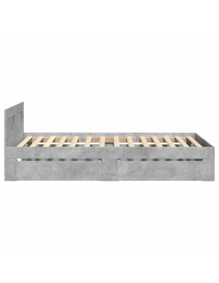 Giroletto Testiera Grigio Cemento 90x200 cm Legno Multistrato