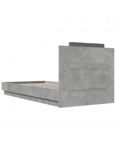 Giroletto Testiera Grigio Cemento 90x200 cm Legno Multistrato