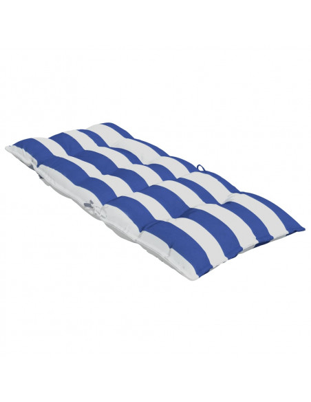 Cuscini Sedia Schienale Alto 4 pz Bianco e Blu Tessuto Oxford