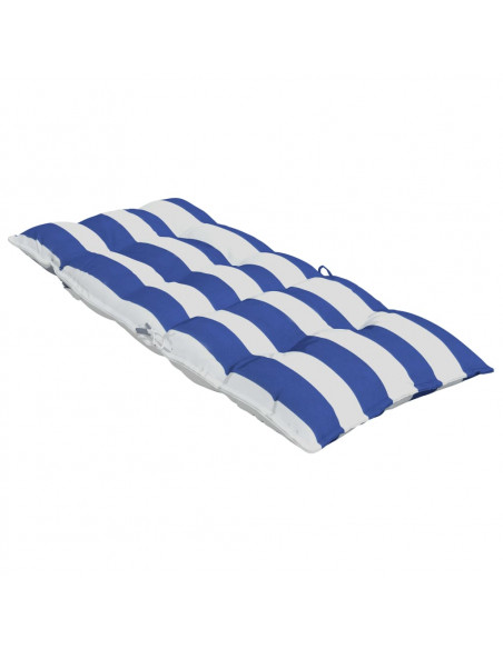 Cuscini Sedia Schienale Alto 6 pz Bianco e Blu Tessuto Oxford