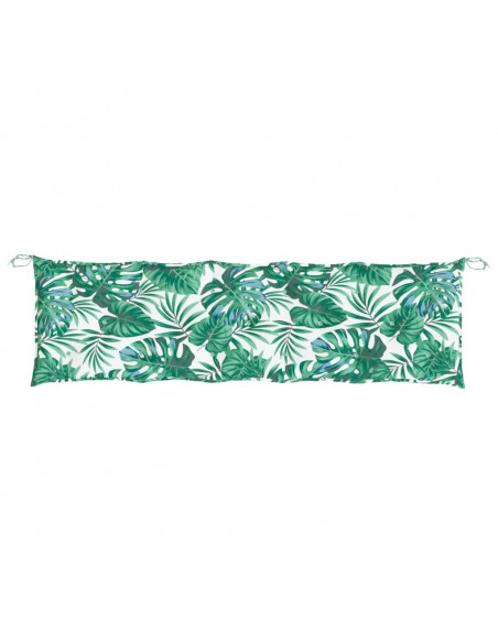 Cuscini Panca Giardino 2 pz a Foglie 180x50x7cm Tessuto Oxford
