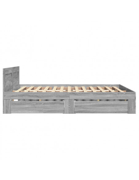 Giroletto Testiera Grigio Sonoma 140x200 cm Legno Multistrato