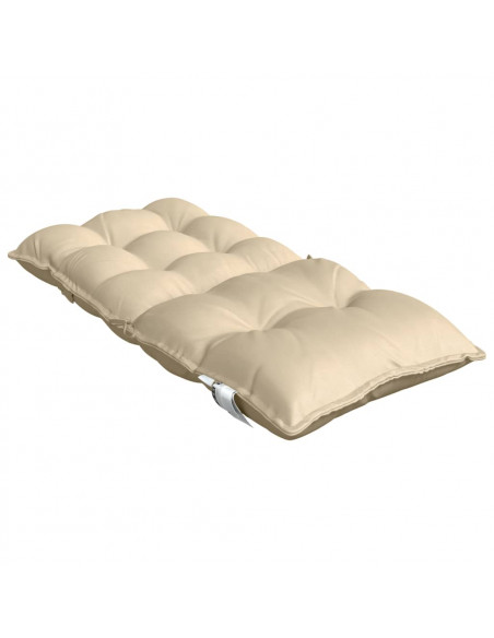 Cuscini per Sedia Schienale Basso 4 pz Beige in Tessuto Oxford