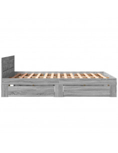 Giroletto Testiera Grigio Sonoma 160x200 cm Legno Multistrato