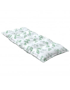 Cuscini Sedia Schienale Alto 2 pz Motivo Foglie Tessuto Oxford