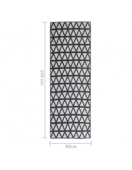 Tappeto per Esterni Nero 80x250 cm in PP