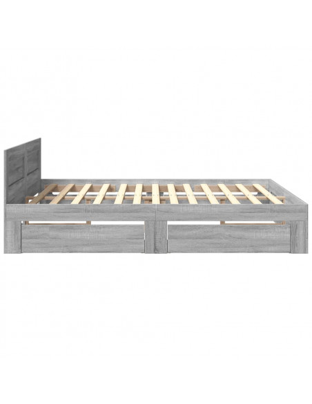Giroletto Testiera Grigio Sonoma 200x200 cm Legno Multistrato