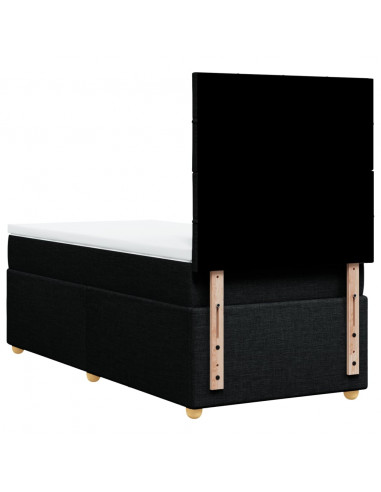 Giroletto a Molle con Materasso Nero 90x190 cm in Tessuto