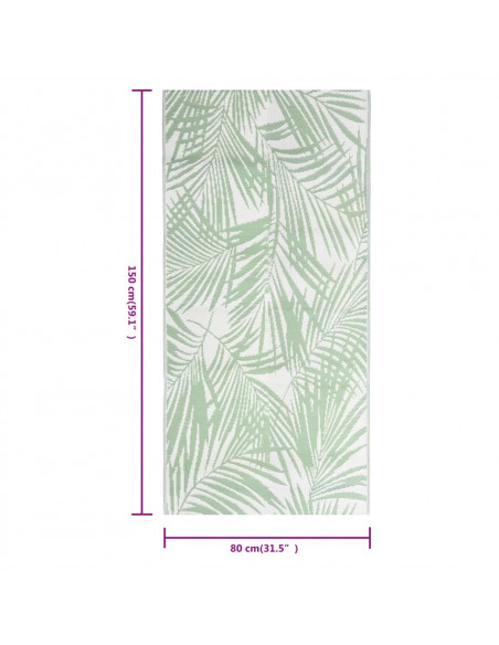 Tappeto da Esterni Verde 80x150 cm in PP