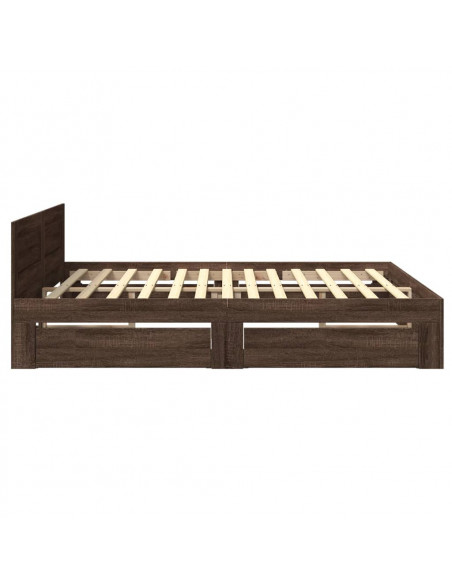 Giroletto Testiera Rovere Marrone 180x200 cm Legno Multistrato