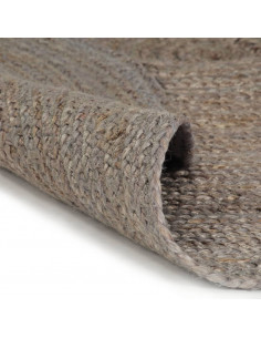 Tappeto Lavorato a Mano in Juta Rotondo 120 cm Grigio 2