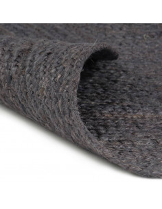 Tappeto Lavorato a Mano in Juta Rotondo 120 cm Grigio Scuro 2