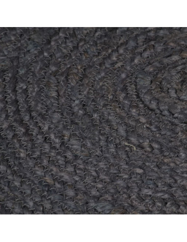 Tappeto Lavorato a Mano in Juta Rotondo 120 cm Grigio Scuro