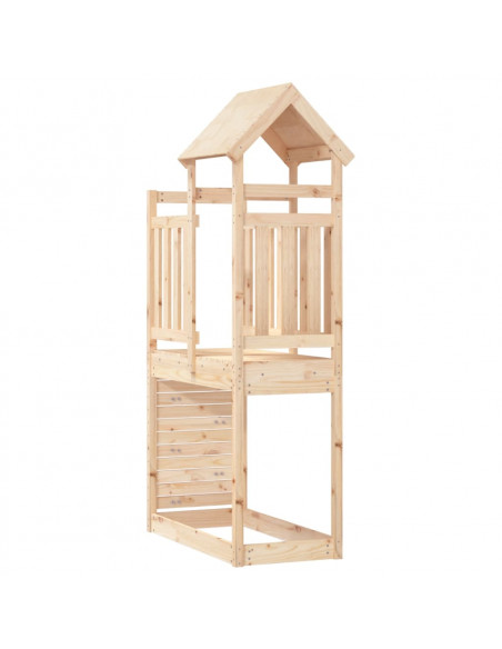 Torre da Gioco con Arrampicata 53x110x214 cm in Legno di Pino