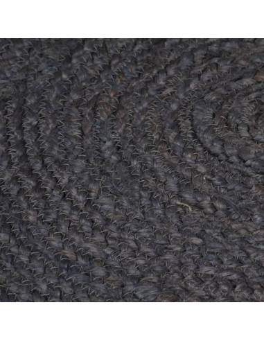 Tappeto Lavorato a Mano in Juta Rotondo 150 cm Grigio Scuro