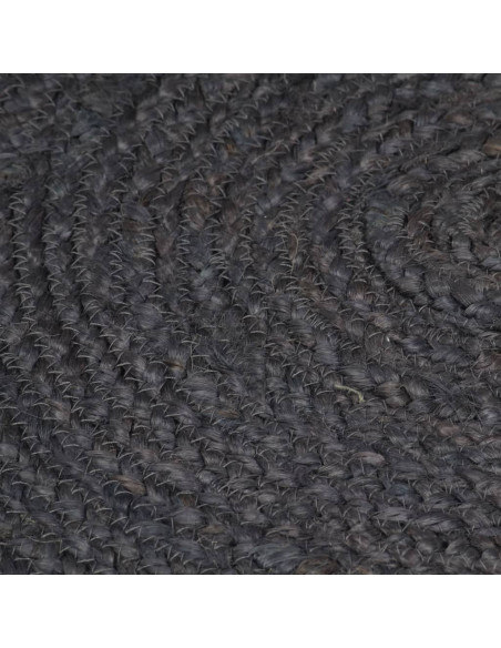 Tappeto Lavorato a Mano in Juta Rotondo 150 cm Grigio Scuro