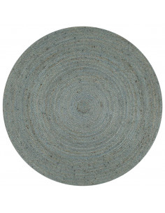 Tappeto Lavorato a Mano in Juta Rotondo 120 cm Verde Oliva