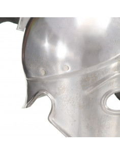 Elmo da Guerriero Greco Antico per LARP in Acciaio Argento