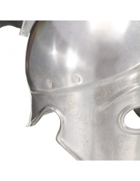Elmo da Guerriero Greco Antico per LARP in Acciaio Argento