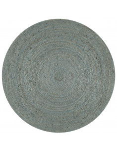 Tappeto Lavorato a Mano in Juta Rotondo 150 cm Verde Oliva